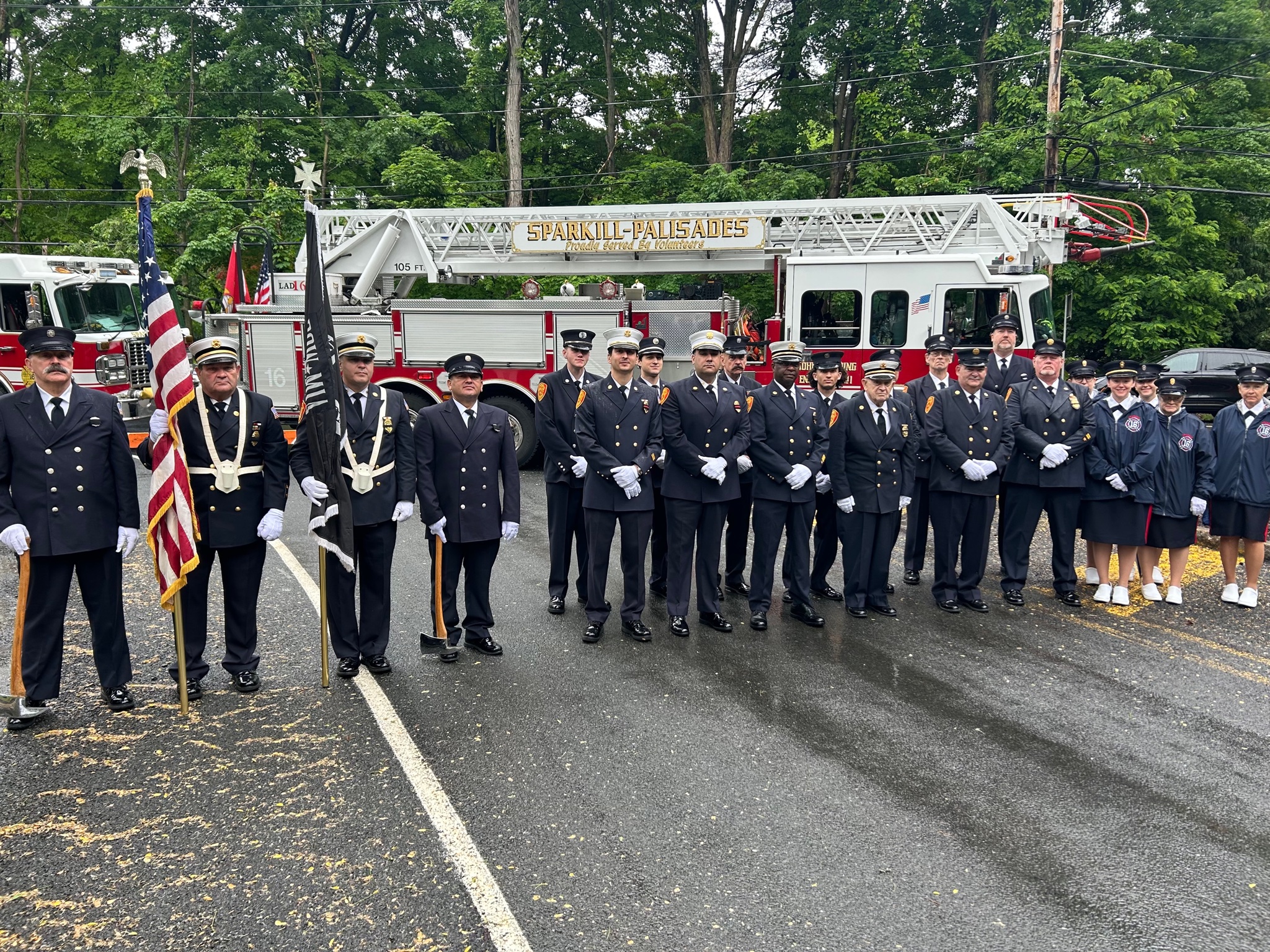 John Paulding Engine Company in Class-A dress uniform inspection